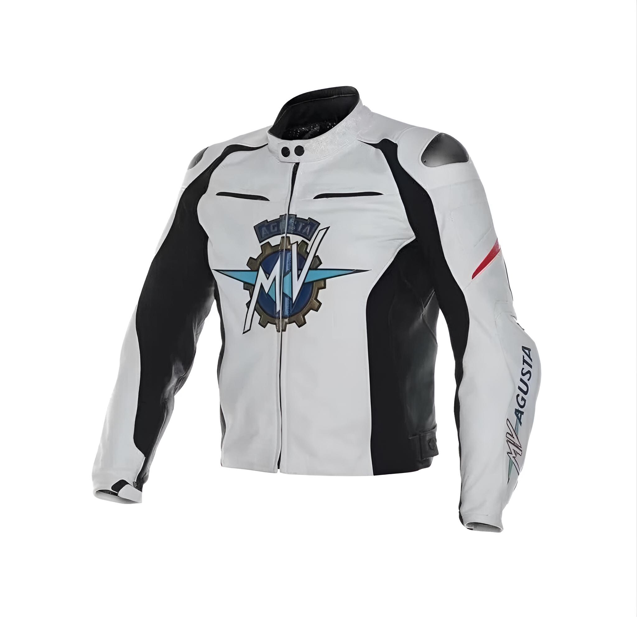 Giacca da moto MV Agusta Ce con protezioni, giacca da moto in pelle da uomo, tuta da pista