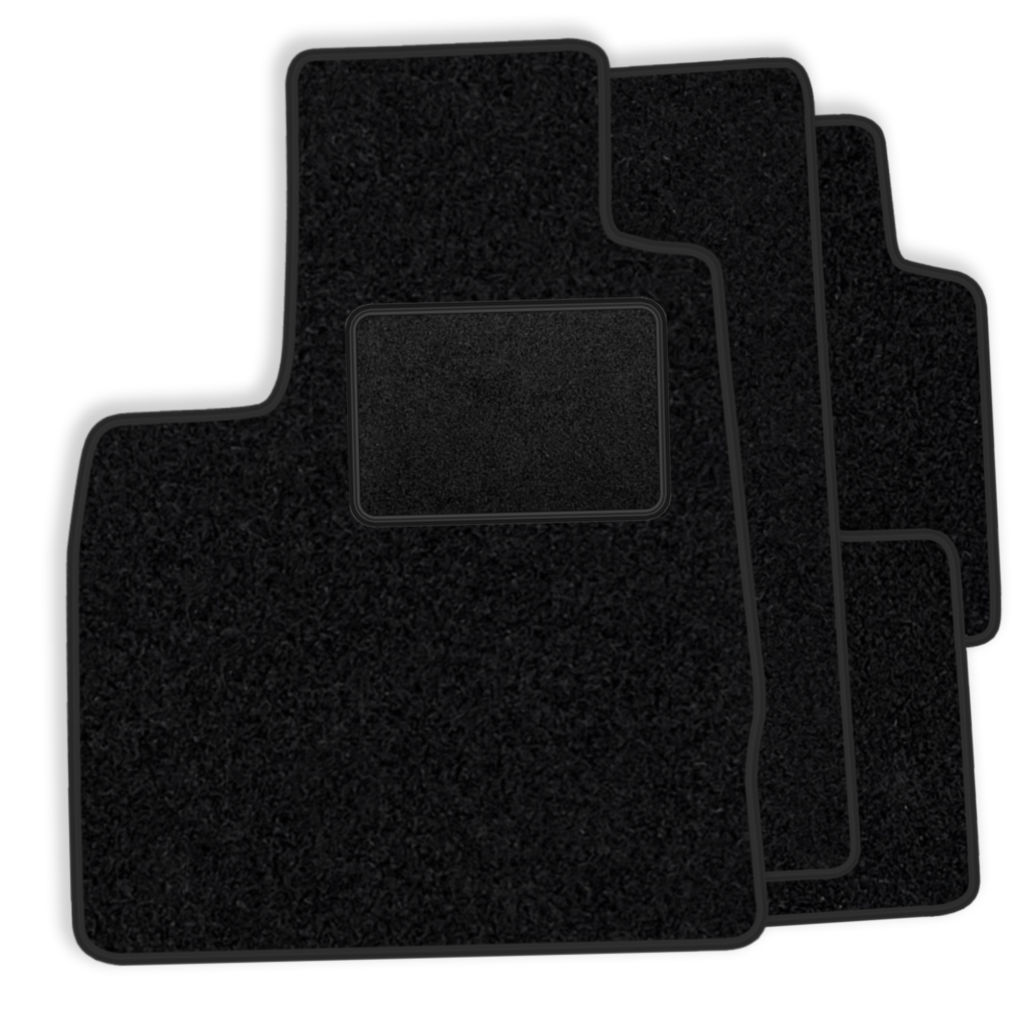 [blm]fo069 Nero - Set Di Tappetini In Velluto Adatti Per Ford Mondeo Ii 1996-2000 - Finiture Nere