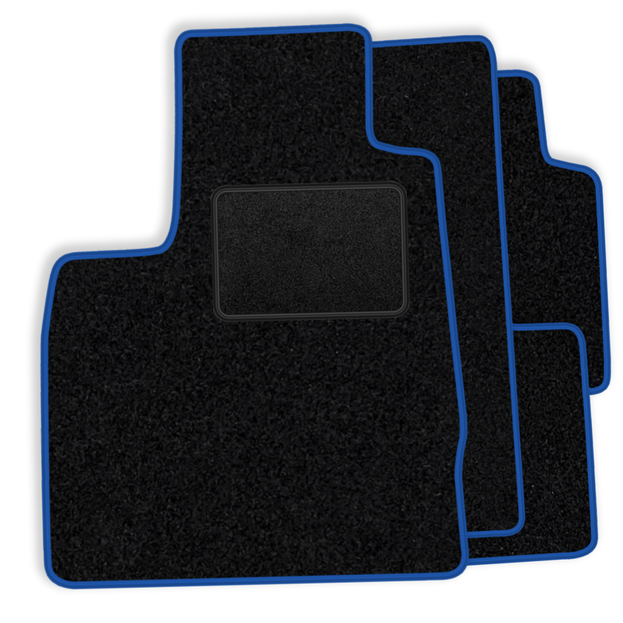 [blm]vw001 Blu - Set Di Tappetini In Velluto Adatti Per Volkswagen Polo Ii Coupe Prelift 1981-1990 - Finiture Blu