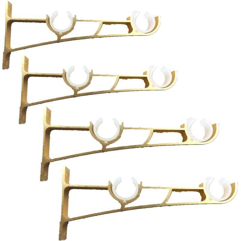Set Di 4 Aste Per Tende In Metallo Resistente, Staffa Per Asta Per Tende, Supporto Doppio Per Asta Per Tende, Supporto Per Tende, Staffa Per Asta Per Tende In Alluminio, Staffa Per Asta Per Tende Dora