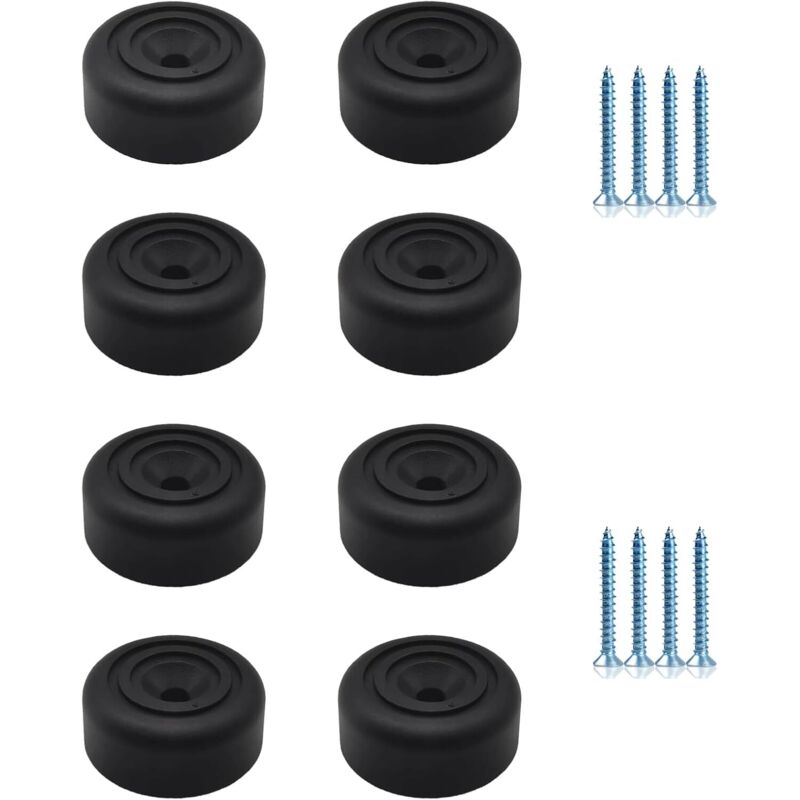 Gambe Per Mobili Nere 8 Pezzi Gambe Per Mobili Rotonde Ø 33 X H 13 Mm Gambe Per Mobili In Plastica Gambe Per Mobili Gambe Per Divani Con 8 Viti Per Armadi, Divani, Sedie