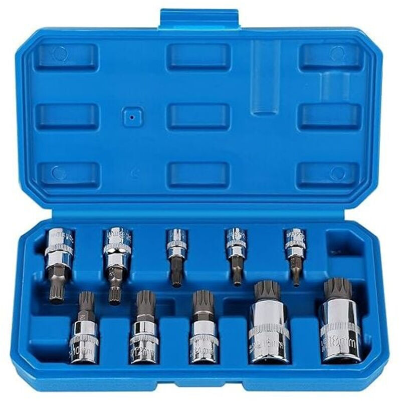 Bussole Torx Maschio Da 1/2", 1/4", 3/8", 12 Inserti Torx Piatti M4 M5 M6 M8 M9 M10 M12 M14 M16 M18, Bussola A Brugola Con Set Di 10 Bussole E Inserti