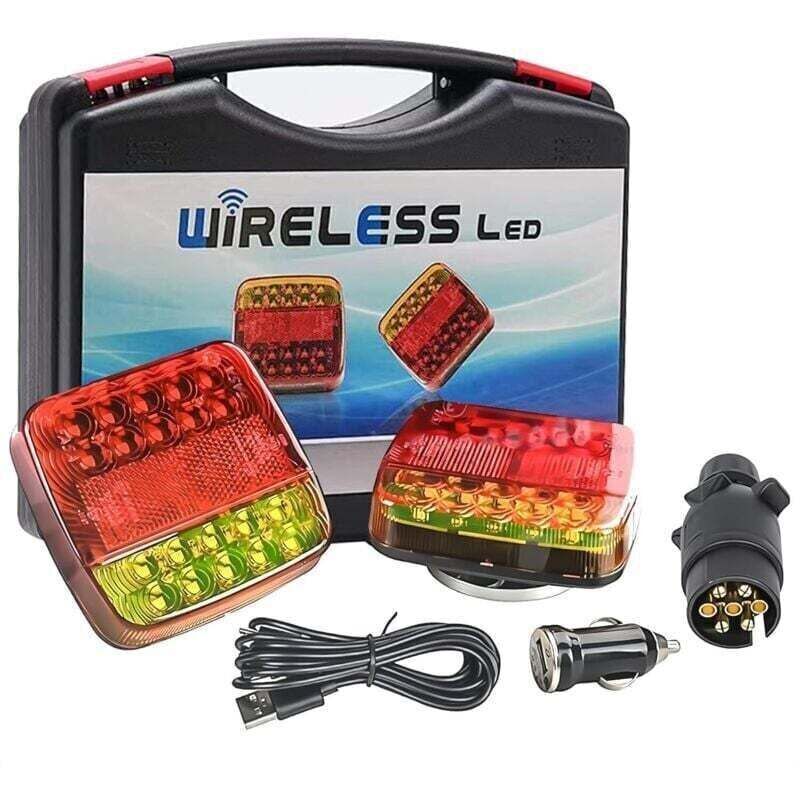 Pannello Luci Rimorchio Wireless, Kit Luci Posteriori Rimorchio Magnetiche, Luce Led Wifi, Luci Posteriori Rimorchio A Led Magnetiche Wireless Ricaricabili 12v 24v, Luci Rimorchio A Led Impermeabili