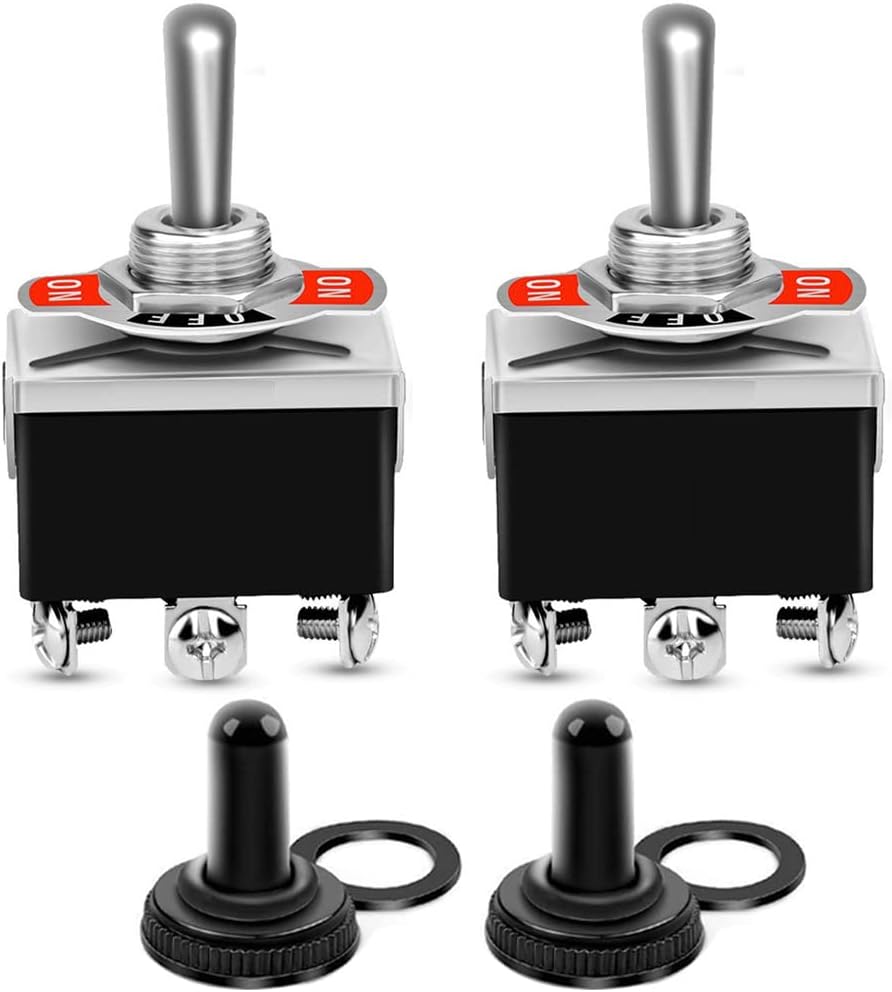 Lablanc - Interruttore A Levetta Per Impieghi Gravosi 2 Pezzi 6 Pin/3 Posizioni On/off/on 0250 V/15 A Dpdt Interruttore On/off/on Con Cappuccio Impermeabile (bloccaggio)