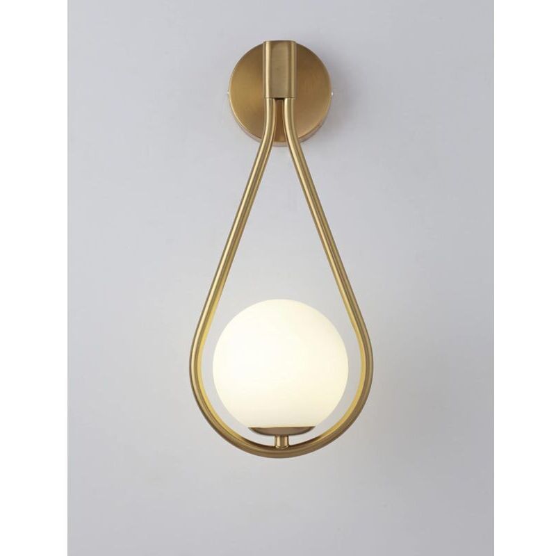 Odipie - Lampada Da Parete Per Interni A Led, Lampada Da Parete Per Interni Con Sfera Di Vetro A Led Da 5 W, Lampada Da Parete Per Interni Vintage Per Soggiorno, Camera Da Letto, Comodino, Scale (oro)