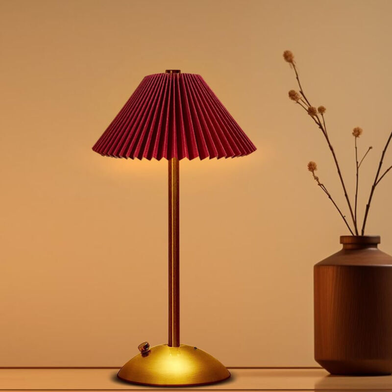 Lampada Da Tavolo Led Portatile Con Sensore Touch, 3 Colori, 3 Livelli Di Luminosità, Lampada Da Scrivania In Metallo, Lampada Da Sala Da Pranzo (rossa)