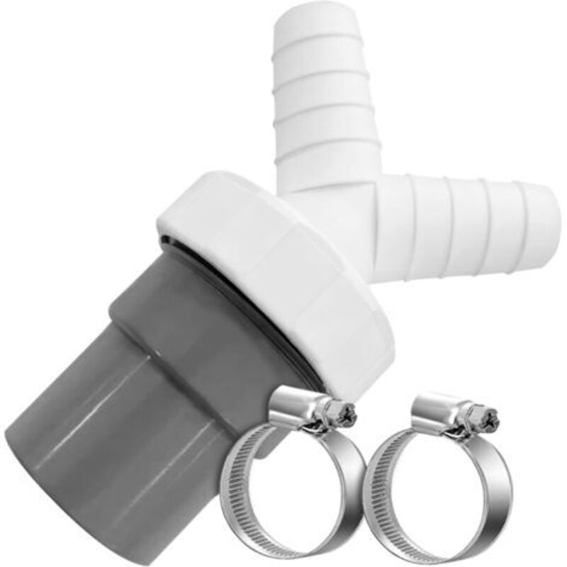 Adattatore A Y Per Doppio Scarico Lavatrice E Lavastoviglie Con Uscita Tubo Ø 40 Mm E Ingresso Ø 18-24 Mm - Il Kit Include 2 Fascette Stringitubo Ø 20-32 Mm