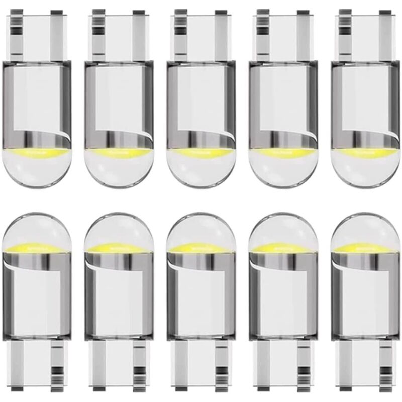 10 Pezzi T10 W5w Led 194 Lampadina Per Auto 12v 6000k (bianco) Lampadina Di Ricambio Cob, Lampadina Led 168, Lampadina Led 2825 T10 W5w, Luci Interne Per Auto A Led, Lampadina Led W5w, Lampadine Led P