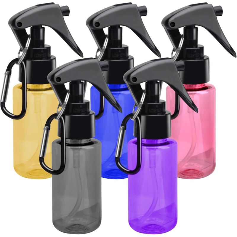 Confezione Da 5 Flaconi Spray Da 60 Ml - Flacone Spray Piccolo Con Clip - Mini Flacone Spray Per Spruzzatore Portatile Di Alcol - Cura Dei Capelli - Pulizia - Flacone Spray