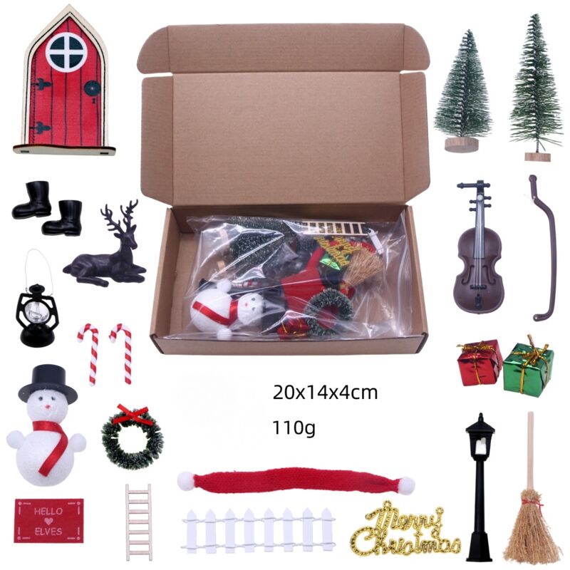 20 Pezzi Porta Elfo Di Natale Kit Di Natale In Miniatura Per Elfo In Miniatura Accessori Per Elfo Di Natale Porta Magica Porta Elfo Per Decorazione Natalizia Fai Da Te