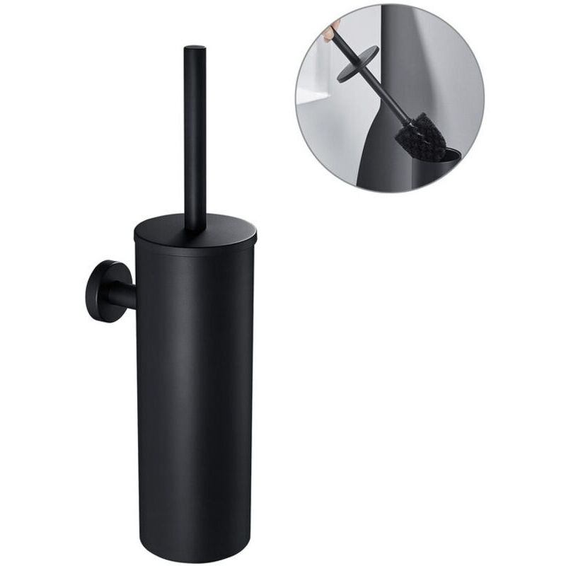 Scopa Per Wc In Acciaio Inox Con Supporto, Set Di Scope Per Wc, Scopa Per Wc Con Manico Più Lungo, Scopa Per Wc Nera Per Il Bagno