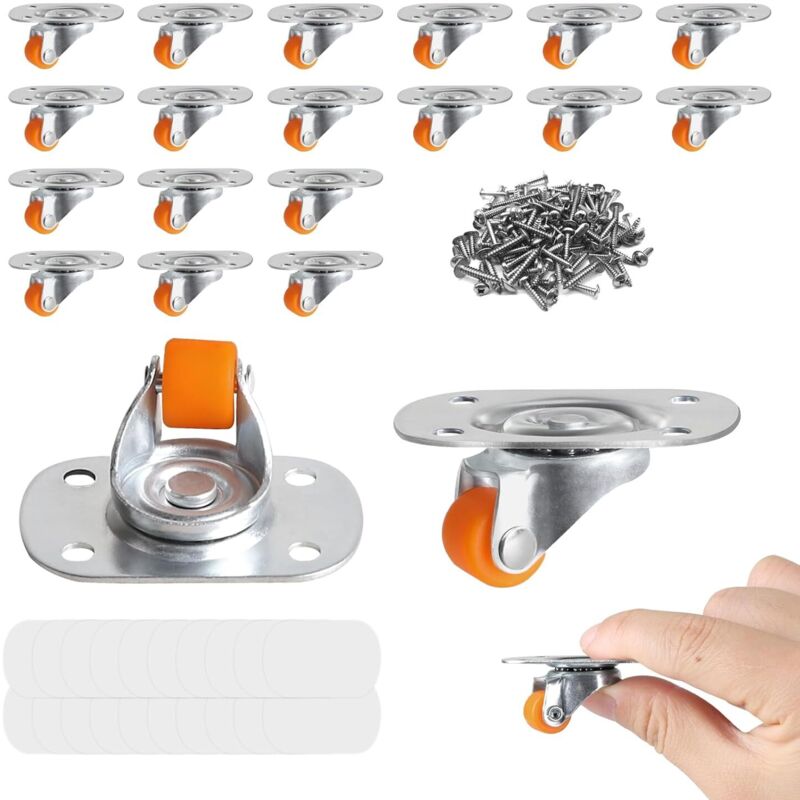 20 Rotelle In Gomma Piccole Da 12 Mm, Ruote In Gomma Girevoli A 360°, Mini Rotelle Adesive Per Mobili, Rotelle Per Piccoli Elettrodomestici, Rotelle Universali Per Il Trasporto.