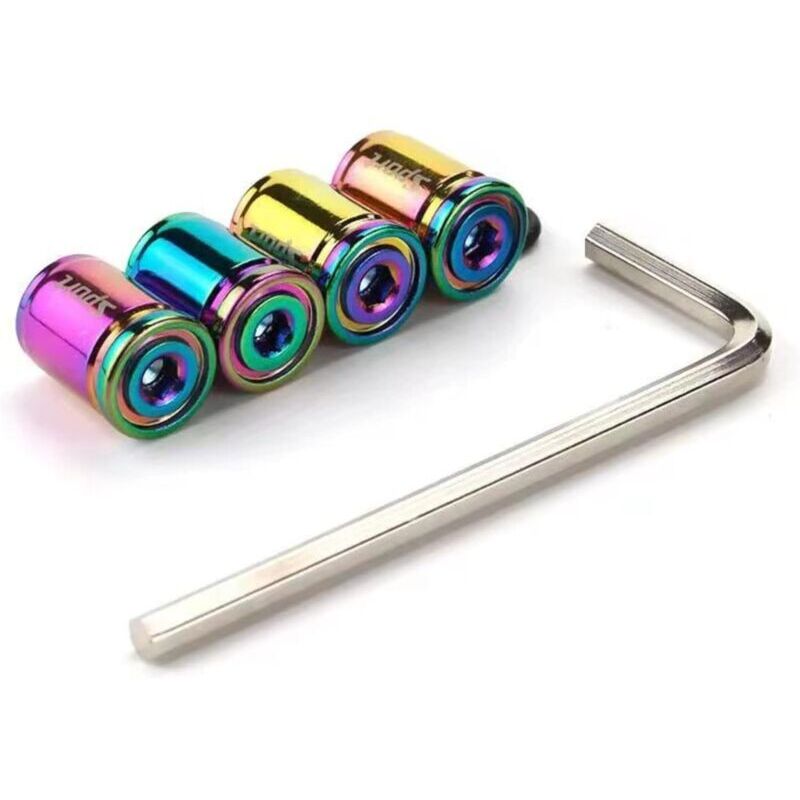 Kzq (1,3 × 9,5 × 9,5 Cm) Valvola Per Pneumatici Auto, Tappo Valvola Per Pneumatici Auto Da 4 Pezzi, Tappo Antipolvere Per Ruota Auto, Tappo Valvola Antifurto Per Ruota, Coprivalvola Con Chiave Esagona