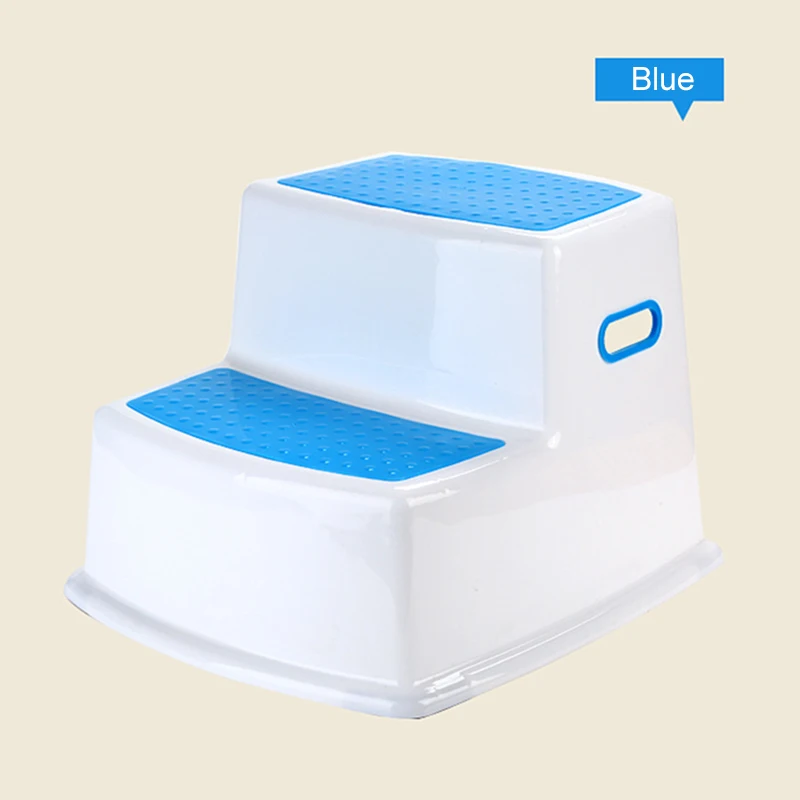 Verdickter 2-Stufen-Hocker für Kinder, rutschfester Kleinkindhocker für Toilette, Töpfchen, Badezimmer, Küche, verdicktes Baby-Doppelschichtkissen-Fußhocker