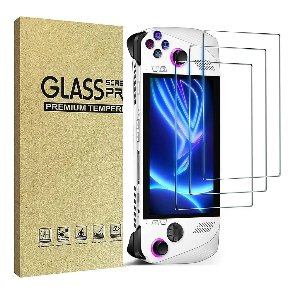 2/3pc gehärtetes Glas Schutzfolie für Asus ROG Ally Displayschutzfolie gebogene Kante Anti Scratch Handheld Konsole Spiel Zubehör Image