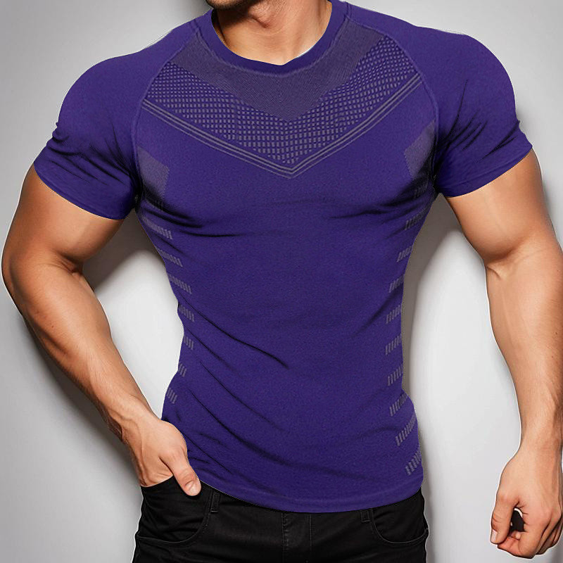 Men's T Shirt Gym Shirt Fitness Tops Crew Neck Short Sleeve Sport Casual Daily Gym Quick dry Breathable Soft Color Block Black Yellow Activewear Polyester Fashion Basic