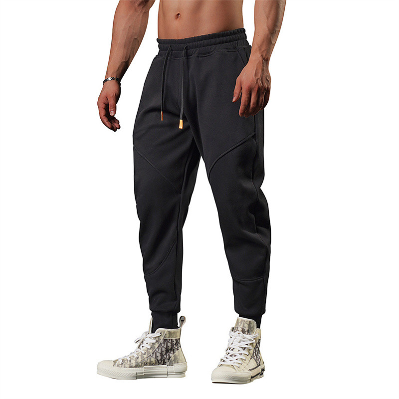 Men's Fleece Pants Joggers Track Pants Outdoor Athleisure Daily Sports Quick Dry Soft Comfortable Drawstring Elastic Waist Plain Full Length Fashion Casual Activewear Black Dark Grey Micro-elastic