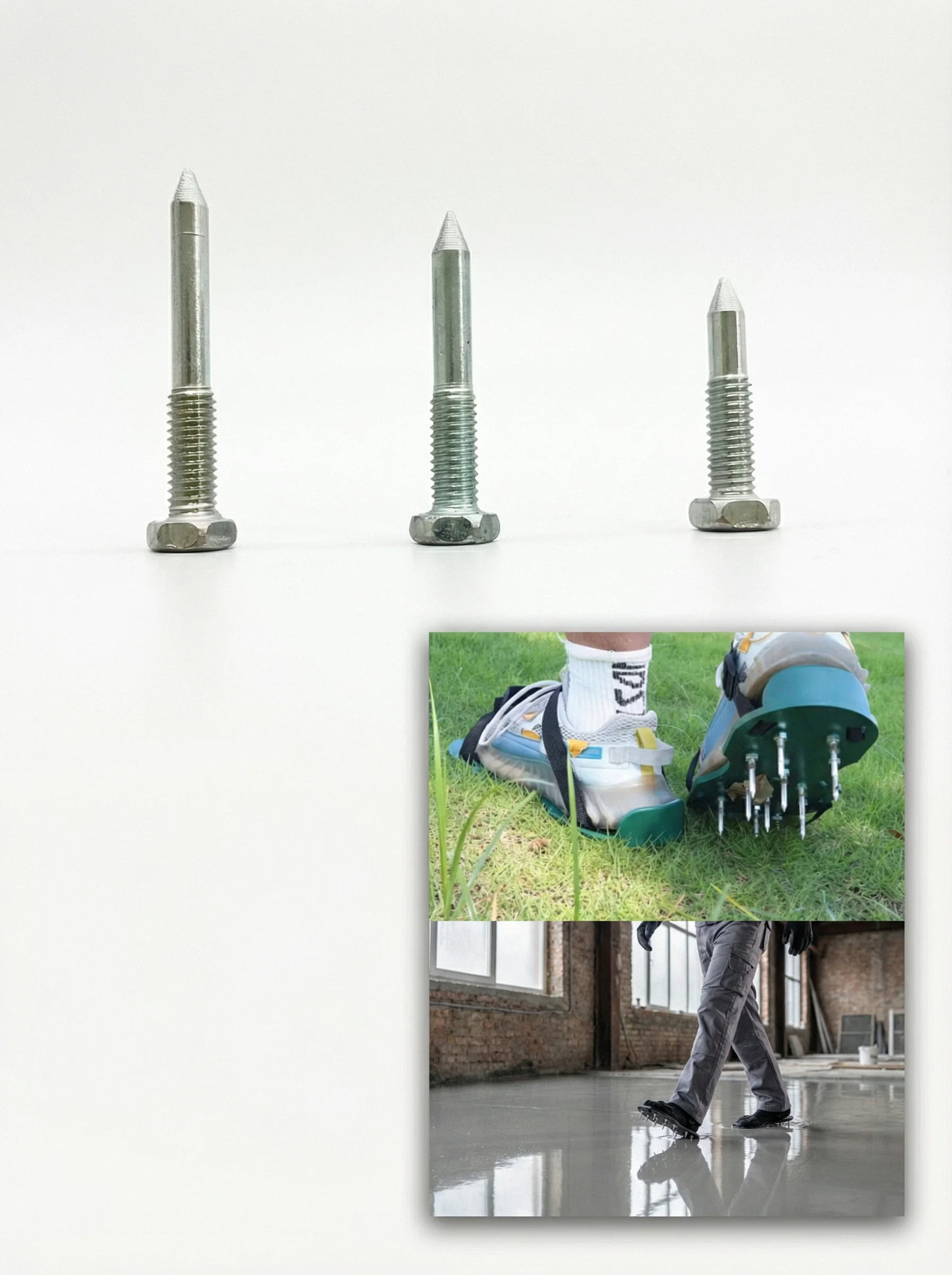 26 Stück Nägel/spitz zulaufende Schrauben 28/36/45 mm für Spike-Schuhe, selbstnivellierende Schuhe und Spike-Schuhe zum Belüften von Gartenerde