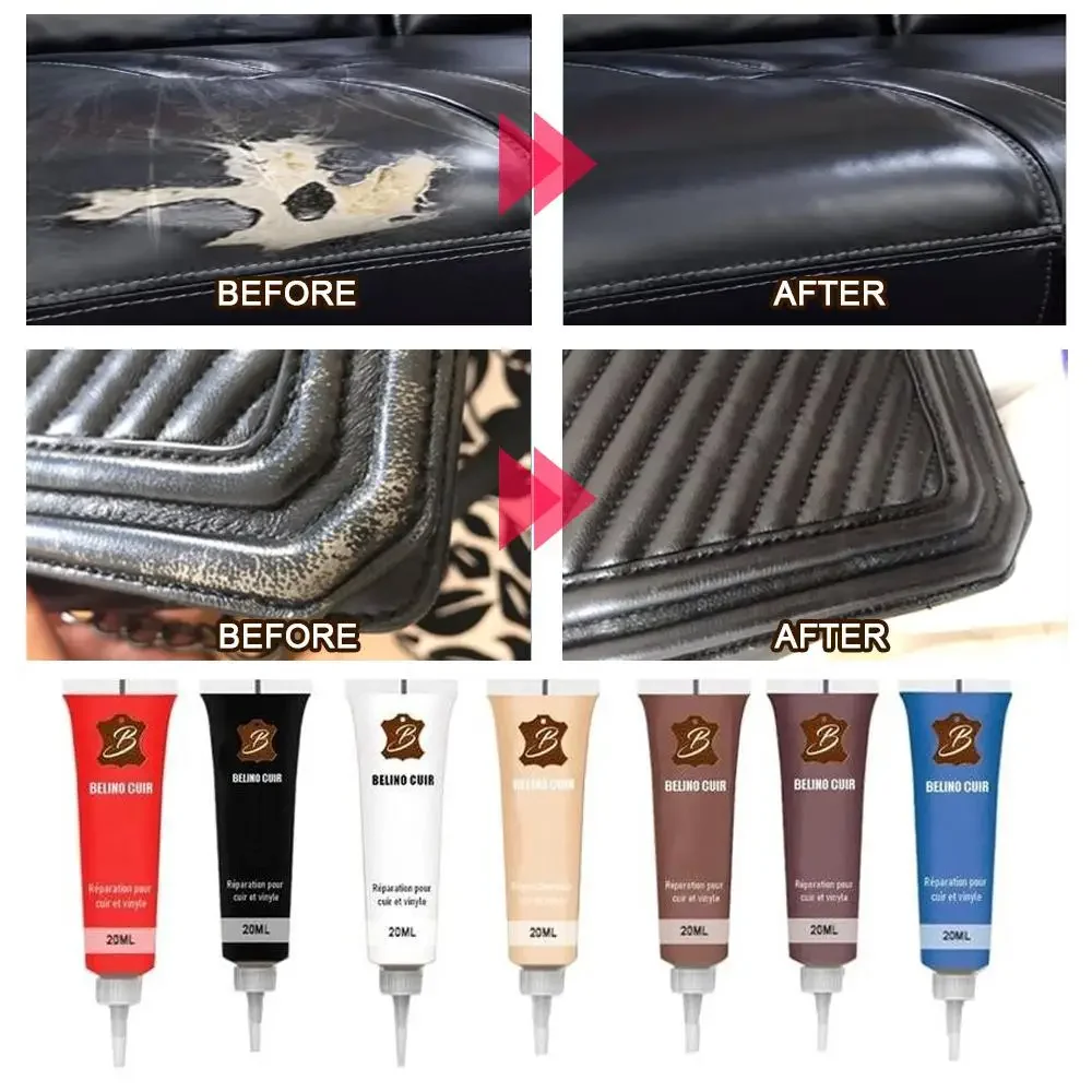 20 ml Lederreparatur-Autopflegeset, flüssiges Leder, Hautrenovierung, Reparaturwerkzeuge, Autositz, Sofabezug, Schwarz, für Autos, Haushalt Image