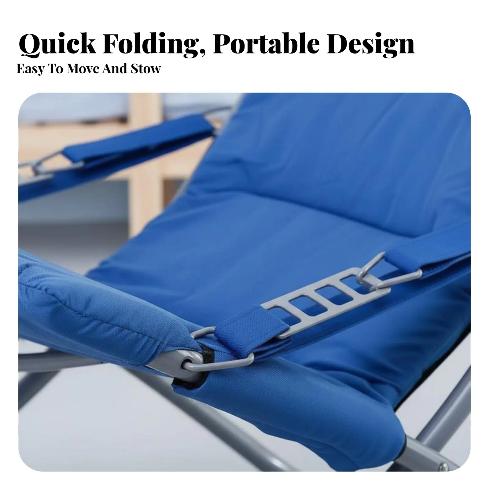 Verstellbarer Gepolsterter Liegestuhl Klappbarer Lounge-Sessel Robuster Rahmen Ergonomisches Design für Kinder, Hausbesitzer, Zuhause Image