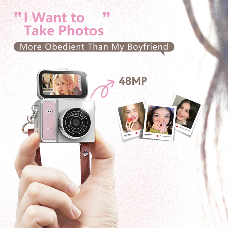 Mini-HD-Kamera für Studenten, Partys, Outdoor-Sport, Fotografie und Videoaufnahmen, Kinder-Taschenkamera für Selfies Image