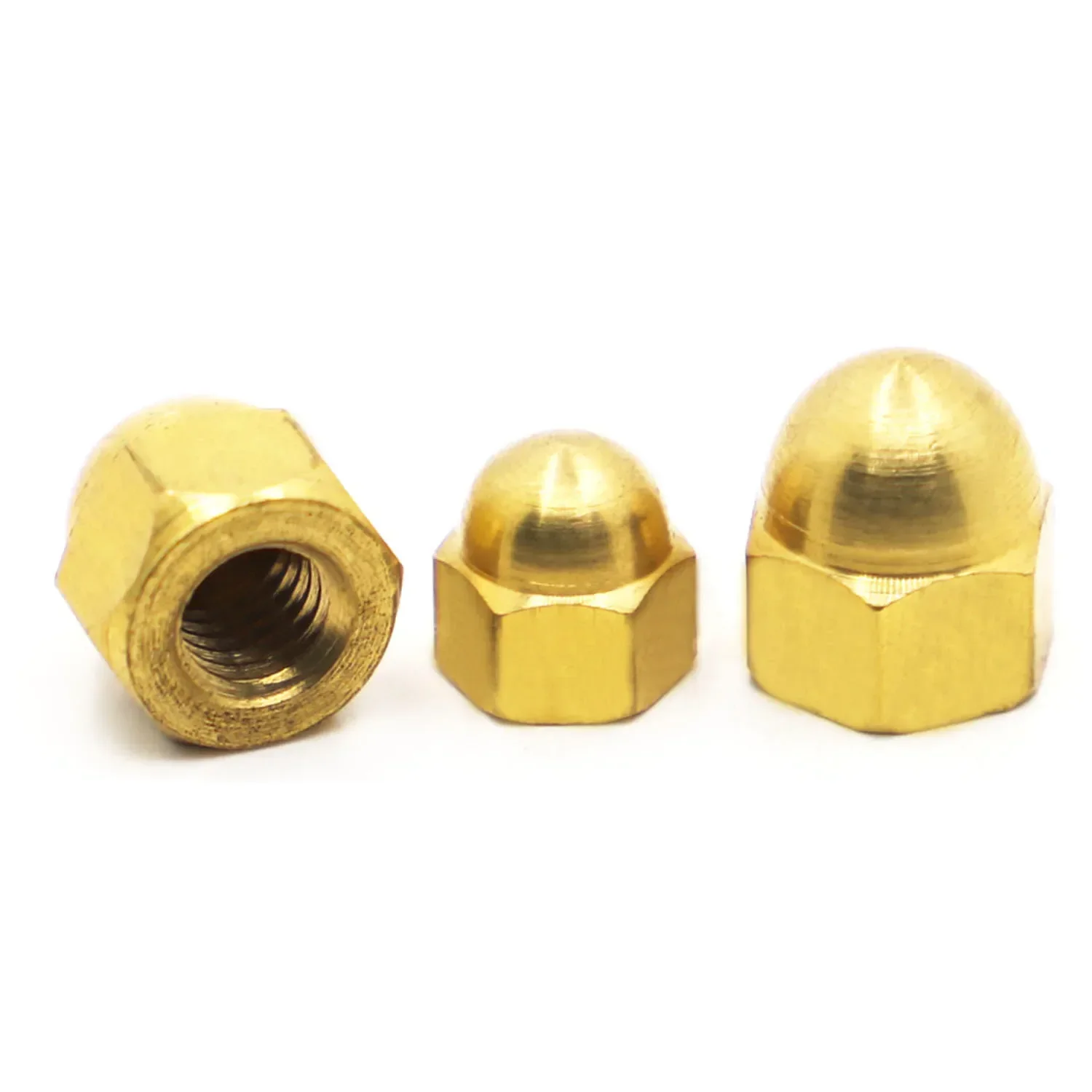 M3 M4 M5 M6 M8 M10 M12 M14 M16 Kupfer Kappenmutter Eichel Dome Kopf Sechskantmuttern Messing Eichelmuttern DIN1587 Image