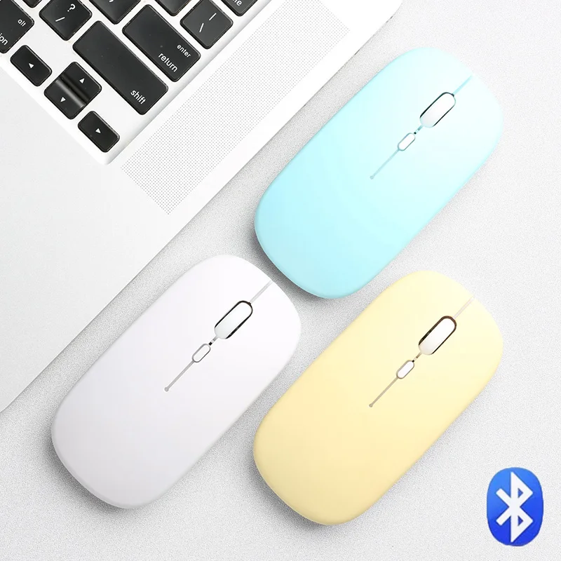 Bluetooth-Maus für Notebook-PC, Computer, Akku, ultradünne kabellose Maus für iPad, Samsung, Huawei, Lenovo, Android, Windows-Tablet Image