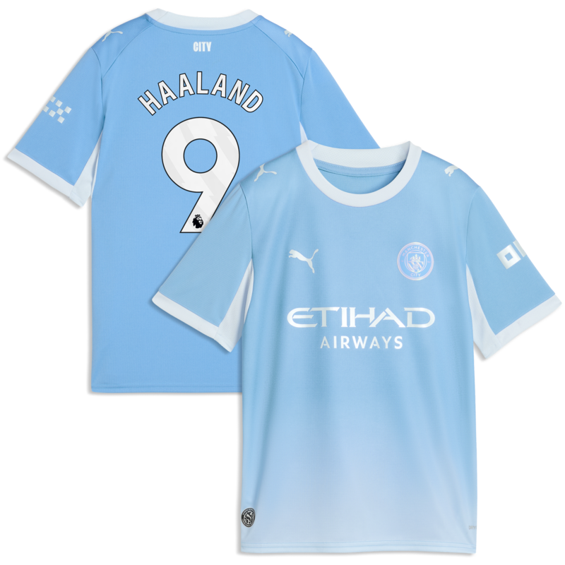 Maillot Domicile Manchester City PUMA 26/27 - Enfant avec flocage Haaland 9 - unisexe Taille: 5-6 Years