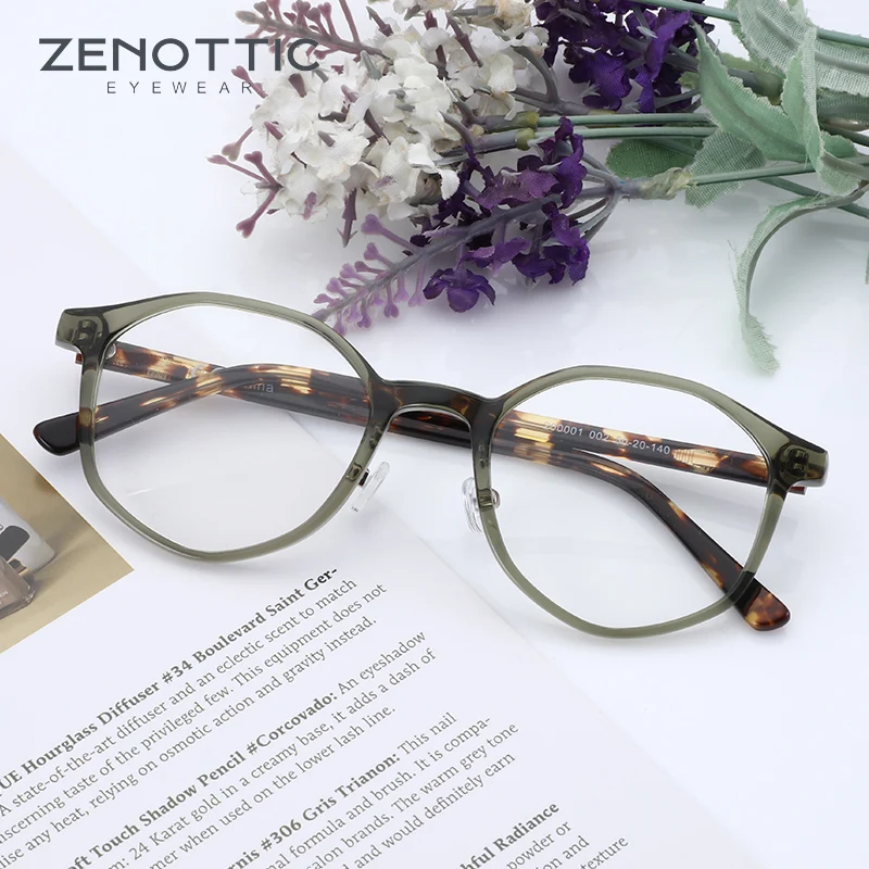 Zenottic Acetat runde Anti-Blue-Ray-Brille blaues Licht blockiert Strahlung Gaming-Computer nicht verschreibung pflicht ige Brille 200001b Image