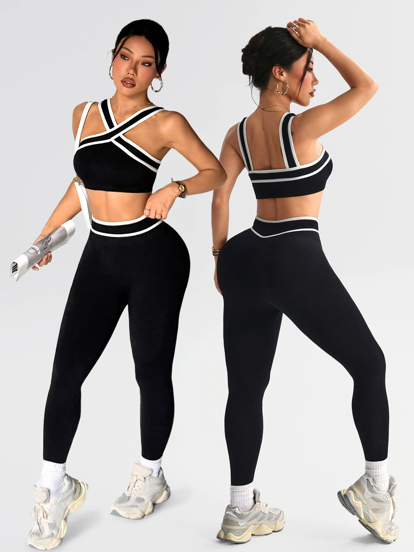 Ensemble de yoga sans couture pour femmes, 2 pièces, tenue de jogging, leggings de sport, soutien-gorge, vêtements de sport pour femme, tenue de gym, ensemble d'entraînement, vêtements de yoga,