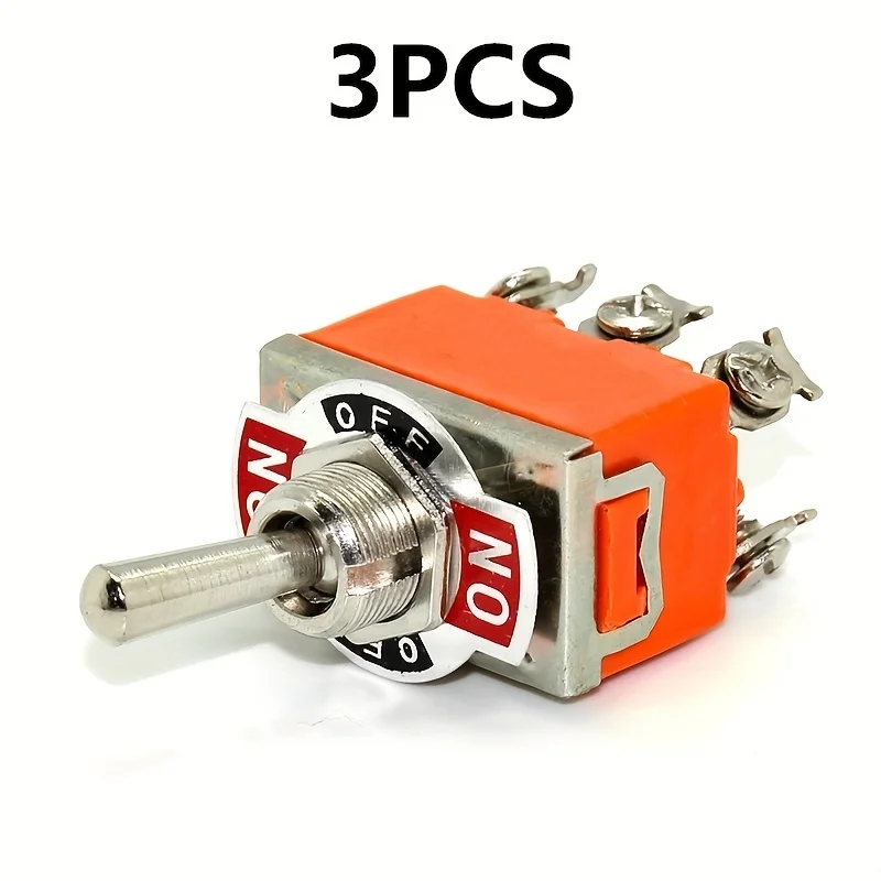 3 Stück 230V KN3C E-TEN 1322 Kippschalter 6-Pin-Kopf 3-Stufen-Schalter Zweipoliger Doppelwurfschalter Image