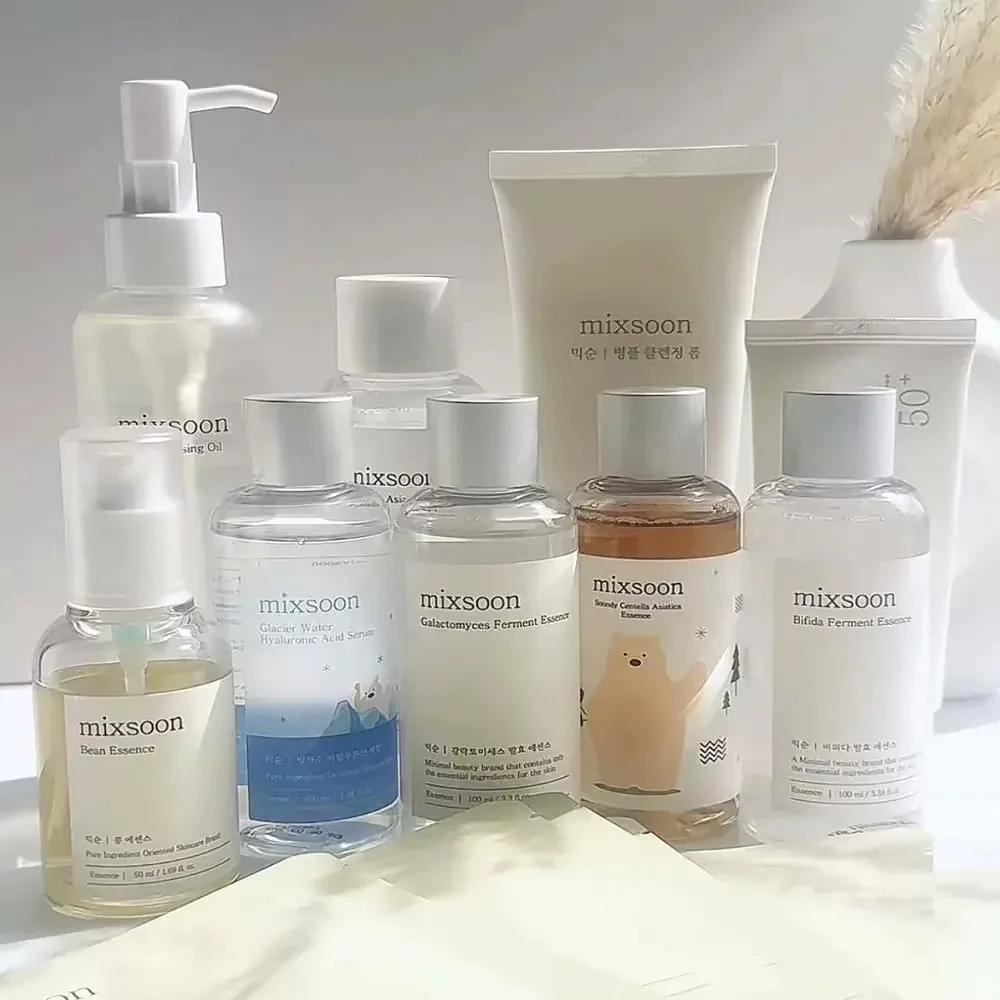 Koreanisches Mixsoon Bohnen-Hautpflegeset Feuchtigkeitscreme SPF50 Sonnenschutz Reiniger Serum Aufhellend Nährend & Glättend für die Haut Image