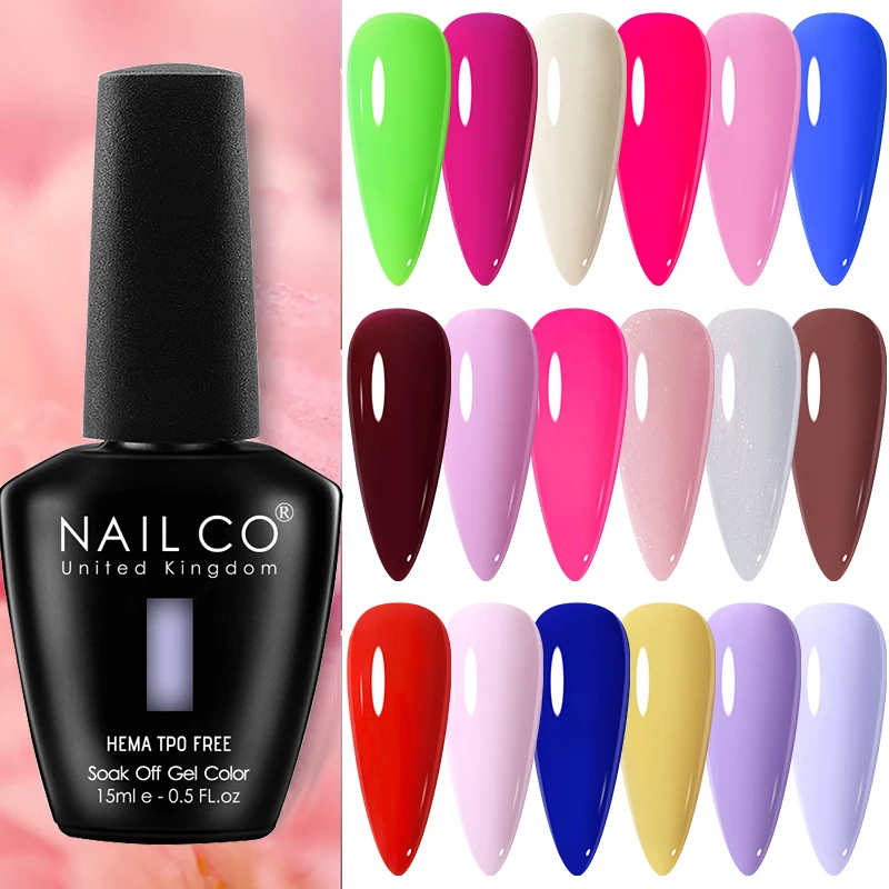 NAILCO 15ml TPO-freies Nagelkunst-Gel, Semi-Permanent UV Soak-off Nagellack, Gel-Polish für Maniküre, Top- und Basislack, Gel-Farbe Image