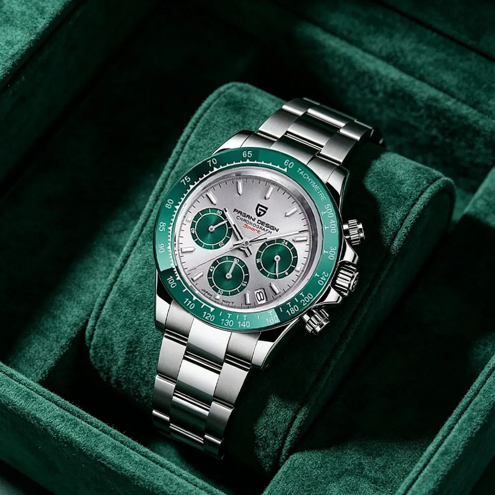 PAGANI DESIGN Neue Herren Quarzuhr Business Armbanduhr Chronograph Herrenuhren VK63 Wasserdichte Armbanduhren für Männer Geschenk PD-1644 Image