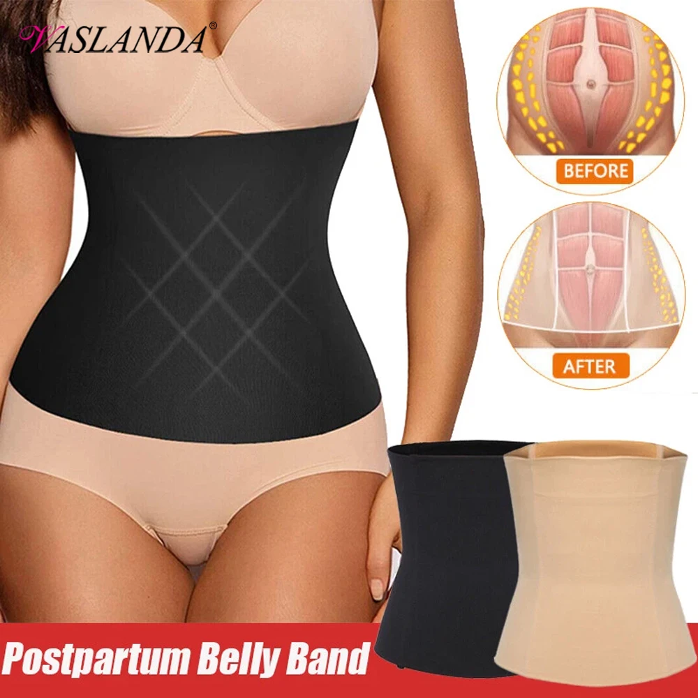 Postpartale Bauchbandage für Frauen, Bauchkontrolle, Taillentrainer, Kompressions-Bauchgurt, Schlankheits-Shapewear für die postnatale Erholung Image