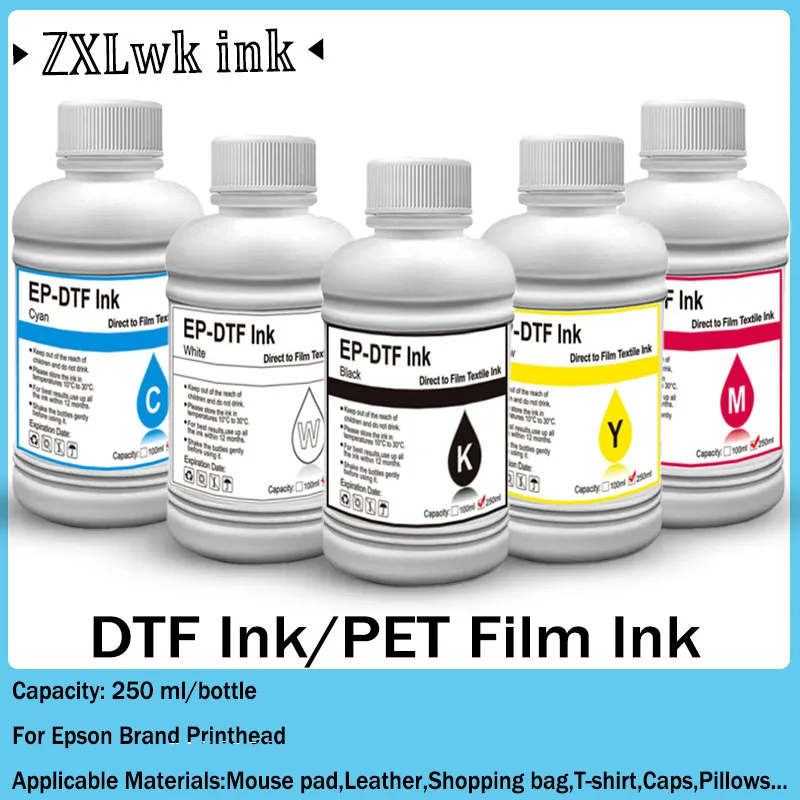 250ML DTF-Tinte Weiß für Epson I3200 P800 L1800 1390 L800 L805 1430 3880 R2400 P400 XP-15000, für alle DTF-Drucker, für DTF-Folie Image