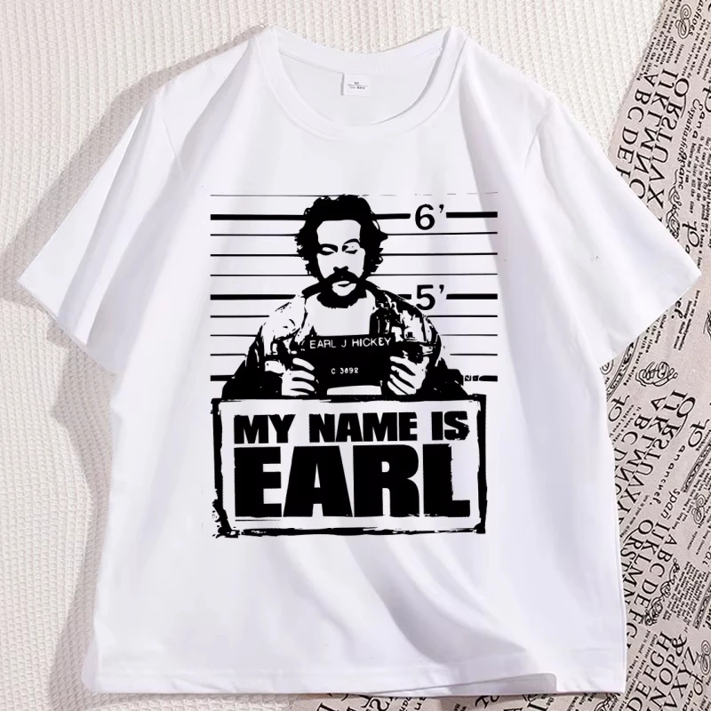 My Name Is Earl Grafik-T-Shirts, lässiges Baumwoll-T-Shirt mit kurzen Ärmeln und Rundhalsausschnitt für Damen und Herren, bequemes, hochwertiges T-Shirt-Oberteil Image