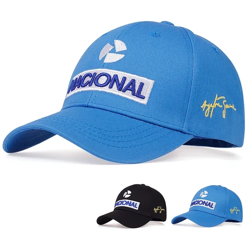 Unisex NACIONAL Baseballkappen mit Buchstabenstickerei, Frühling und Herbst, für den Außenbereich, verstellbare Freizeithüte, Sonnenschutzhut, Sport-Golfkappe Image