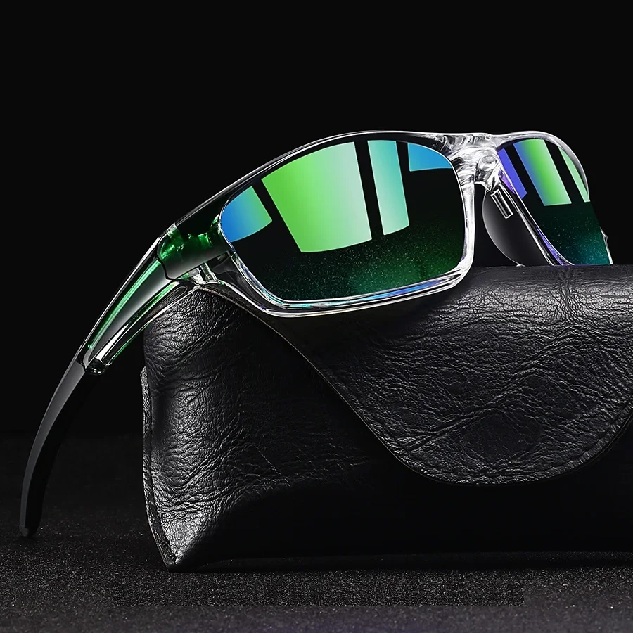 Modische Vintage Sonnenbrille mit Klarem Rahmen für Männer und Frauen, Geeignet für Fahren, Angeln, Radfahren, Laufen, Bergsteigen, Sport und Outdoor-Aktivitäten Image