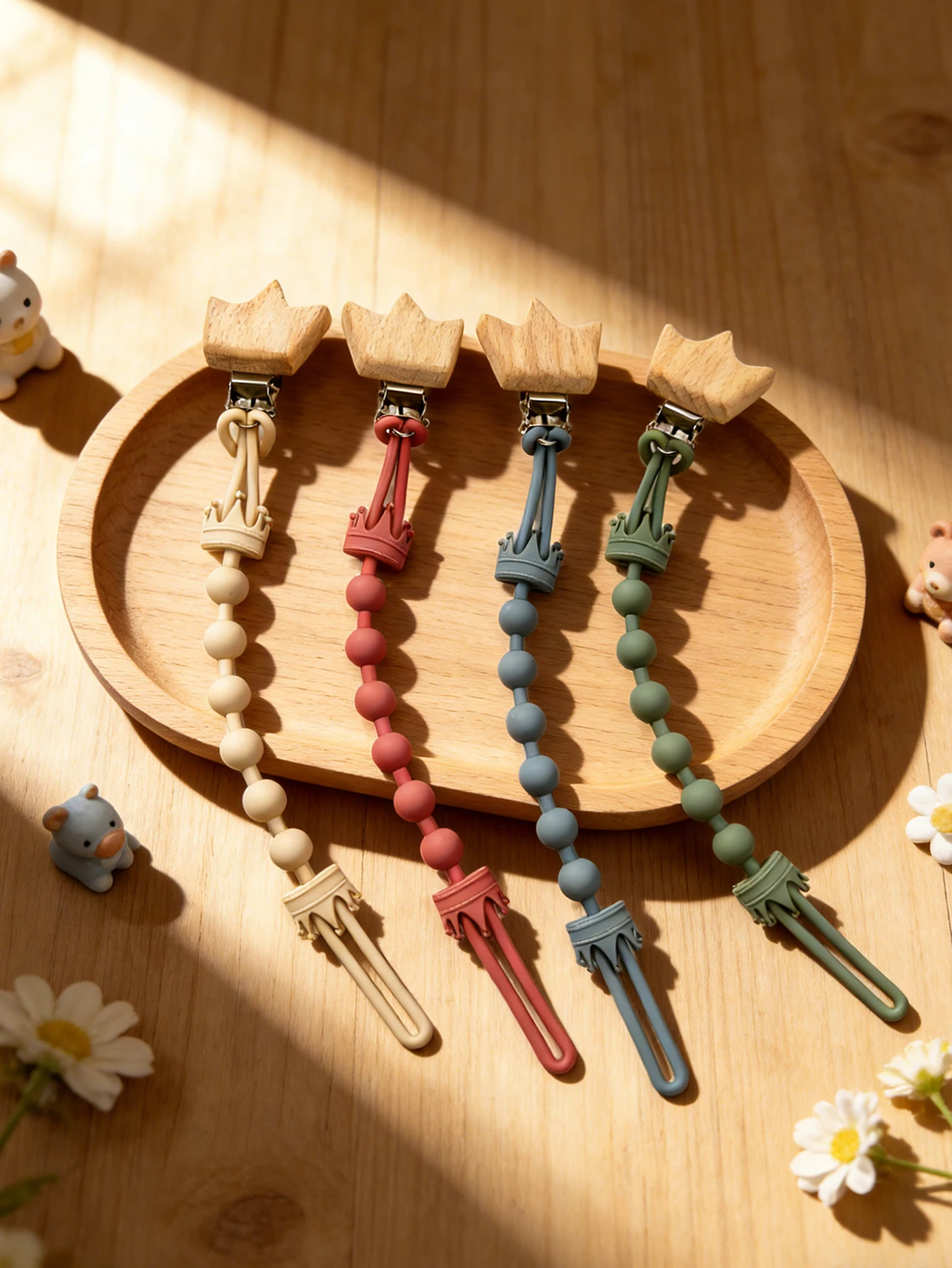 Schnullerclip Baby-Zubehör Neugeborenen-Produkte Schnullerkette Beißring-Clip Silikon Kindergeschenk Image
