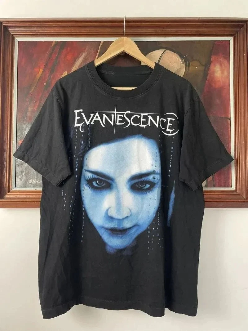 Evanescence 'Fallen' Vintage Band Rock Unisex T-Shirt Sommer-T-Shirt für Herren und Damen, lockeres und atmungsaktives Baumwoll-T-Shirt Image