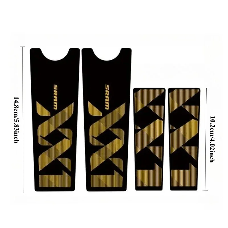 4-teiliges SRAM XX1 Buntes Aufkleber-Set Stilvolle Aufkleber für Fahrradkurbelgarnituren Laptops Skateboards Wasserflaschen Image