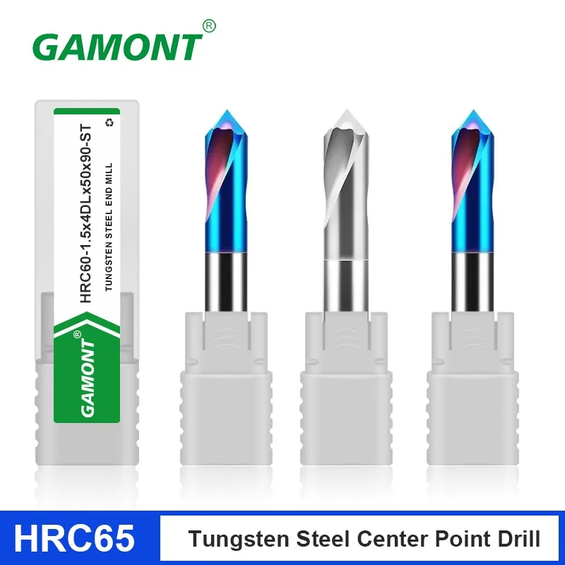 Gamont hrc65 Wolfram stahl Mittelpunkt bohrer für Edelstahl Aluminium 90 ° Hartmetall CNC Zentr ier bohrer Werkzeuge Image