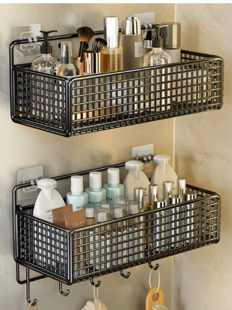 Organisateur de salle de bain multifonctionnel, organiseur de produits de toilette, étagère de salle de bain sans perçage, support mural de rangement pour salle de bain et cuisine
