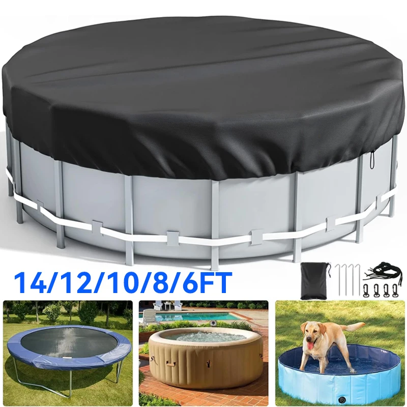 12/10/8/6FT runde Pool-Solarabdeckungen für oberirdische Pools, Lagertank-Poolabdeckungen, Schutz mit Zubehör, runde Whirlpool-Abdeckung Image