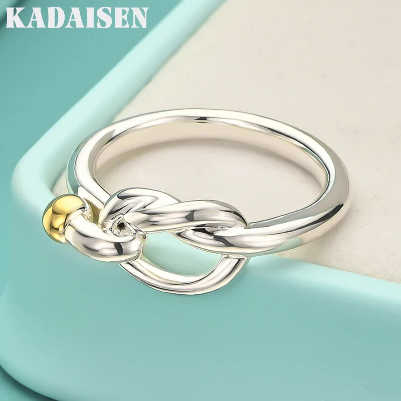 925 Sterling Silber Knoten 7-10 # Ring für Damen, modischer Charm-Schmuck für Hochzeit und Party Image