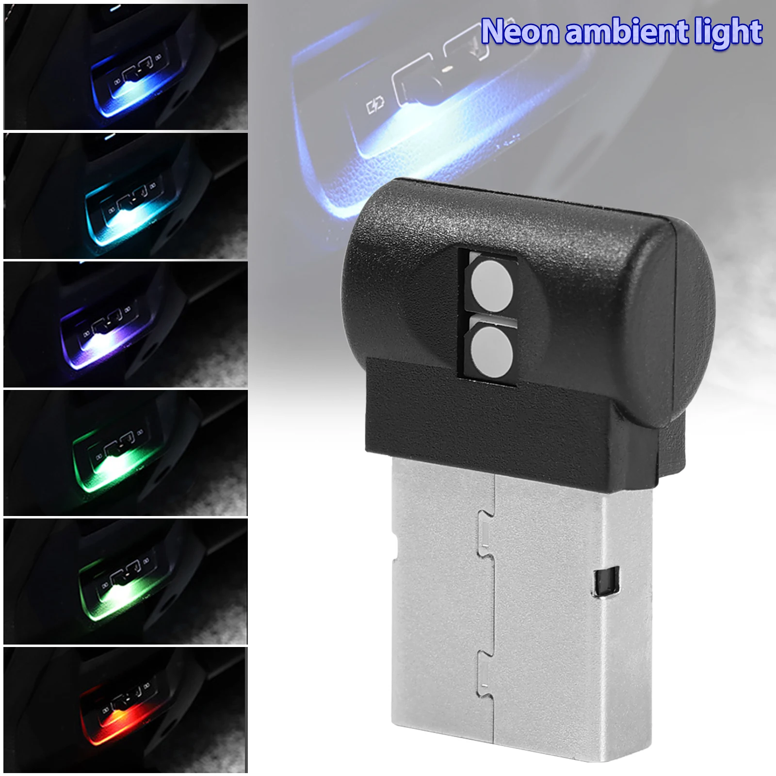 7 Colors Car Mini USB LED Ambient Light Auto Interior Atmosphere Light Decorative Lamp Emergency Lighting PC Auto Colorful Light