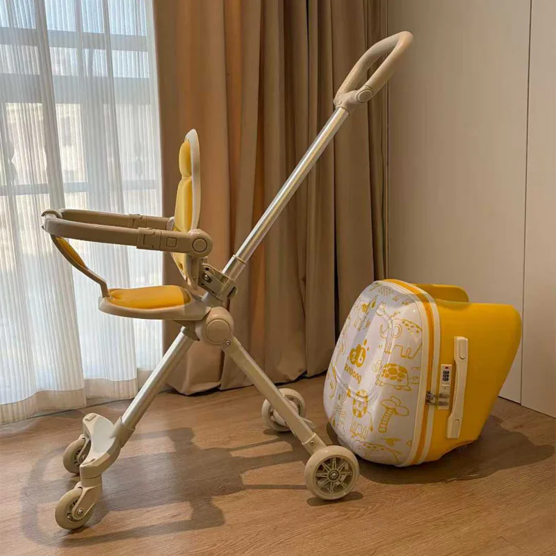 Reisekoffer für Kinder zum Fahren und Gehen, Babykoffer, auf dem das Baby mitfahren kann, 20-Zoll faltbarer Kinderwagen Image