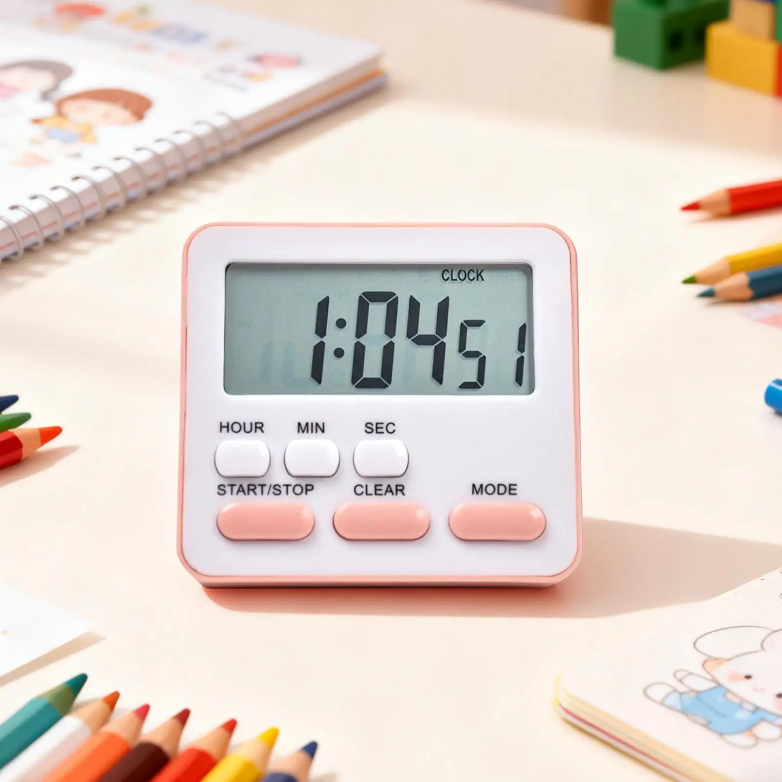 Timer für Kinder Kleine Digitale Uhren Schüler-Schlafzimmer-Studien-Timer Wecker für Kinder Erwachsene Jungen Mädchen Klassenzimmer Grillen Backen