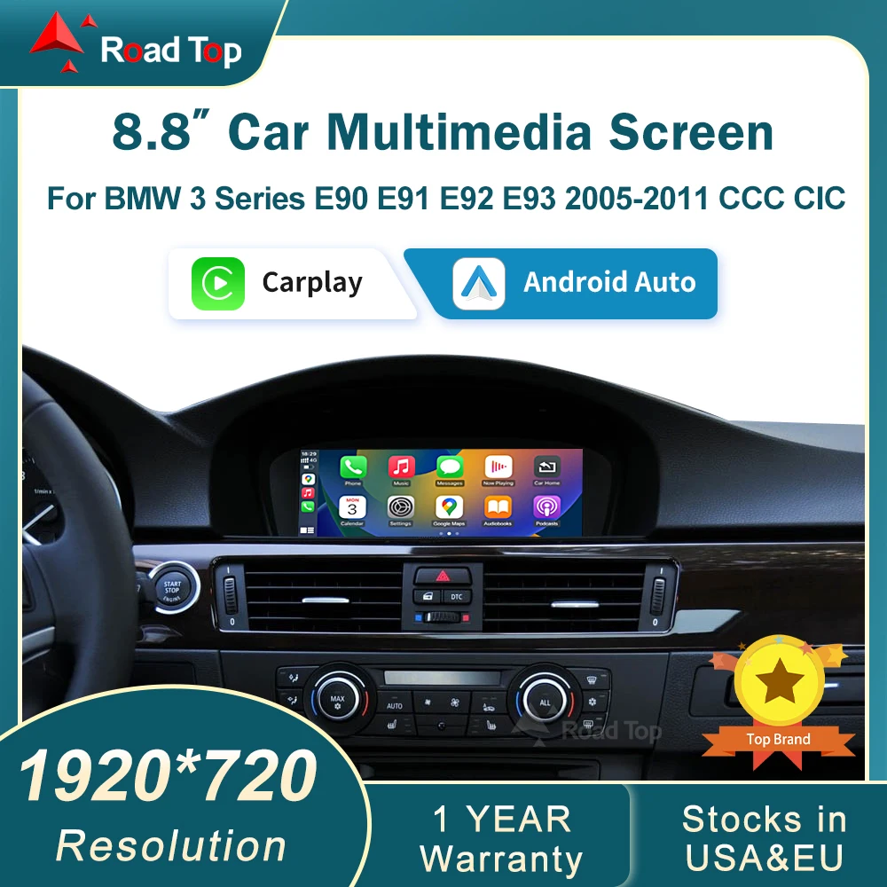 8,8 Zoll Wireless CarPlay & Android Auto für BMW 3er & 5er (E60, E61, E90, E91, E92, E93) – Multimedia-Display für CCC- & CIC-Systeme Image